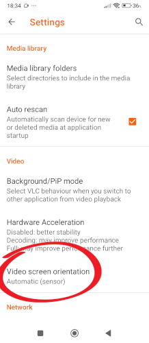 VLC Settings Video Orientation